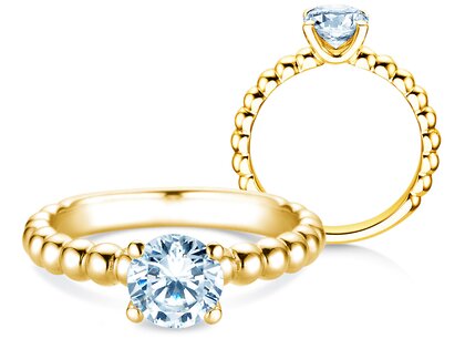 Verlovingsring Classic Beads in 14K geelgoud met Lab-grown diamant 1,00ct E/VS