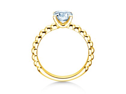 Verlovingsring Classic Beads in 14K geelgoud met Lab-grown diamant 1,00ct E/VS
