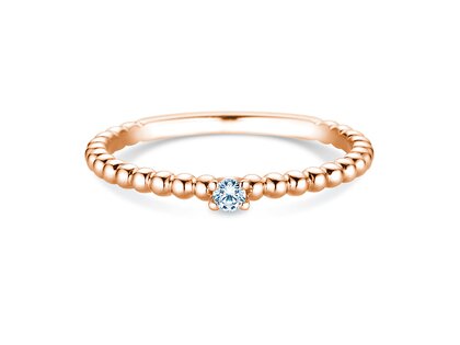 Verlovingsring Classic Beads in 14K roségoud met diamant 0,05ct G/SI