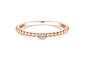 Verlovingsring Classic Beads in 14K roségoud met diamant 0,05ct G/SI