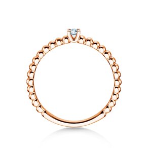 Verlovingsring Classic Beads in 14K roségoud met diamant 0,05ct G/SI