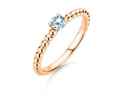 Verlovingsring Classic Beads in 14K roségoud met diamant 0,05ct G/SI