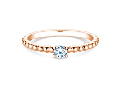 Verlovingsring Classic Beads in 14K roségoud met Lab-grown diamant 0,15ct E/VS