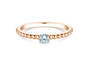Verlovingsring Classic Beads in 14K roségoud met Lab-grown diamant 0,15ct E/VS