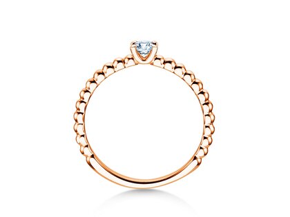 Verlovingsring Classic Beads in 14K roségoud met Lab-grown diamant 0,15ct E/VS