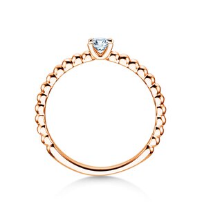 Verlovingsring Classic Beads in 14K roségoud met Lab-grown diamant 0,15ct E/VS