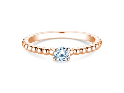 Verlovingsring Classic Beads in 9K roségoud met diamant 0,25ct H/SI
