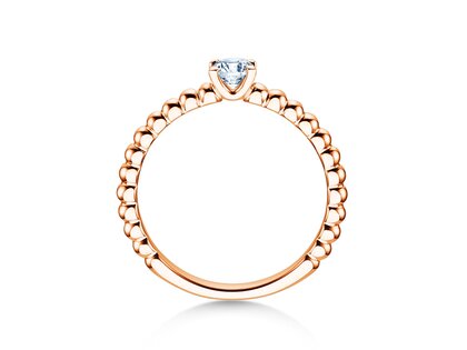 Verlovingsring Classic Beads in 9K roségoud met diamant 0,25ct H/SI