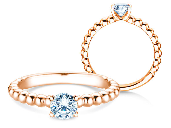 Verlovingsring Classic Beads in 14K roségoud met diamant 0,50ct H/SI