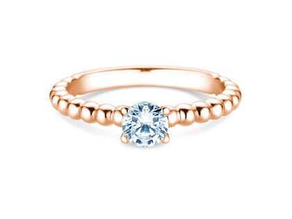 Verlovingsring Classic Beads in 14K roségoud met diamant 0,50ct H/SI