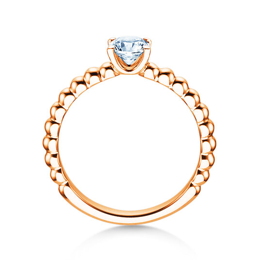 Verlovingsring Classic Beads in 9K roségoud met diamant 0,50ct