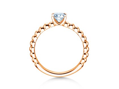 Verlovingsring Classic Beads in 14K roségoud met diamant 0,50ct H/SI