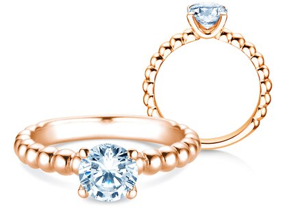 Verlovingsring Classic Beads in 14K roségoud met diamant 1,00ct G/SI