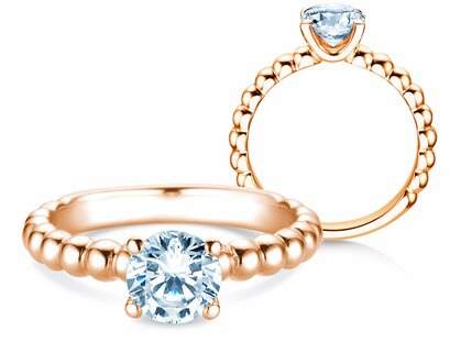 Verlovingsring Classic Beads in 14K roségoud met diamant 1,00ct G/SI