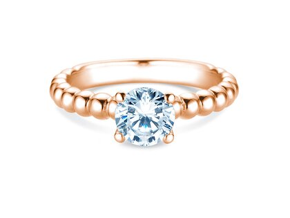 Verlovingsring Classic Beads in 14K roségoud met diamant 1,00ct G/SI