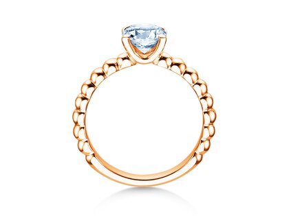 Verlovingsring Classic Beads in 14K roségoud met diamant 1,00ct G/SI