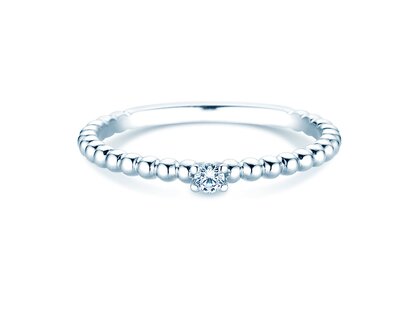 Verlovingsring Classic Beads in zilver 925/- met diamant 0,05ct G/SI