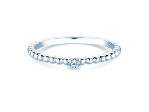 Verlovingsring Classic Beads in zilver 925/- met diamant 0,05ct G/SI