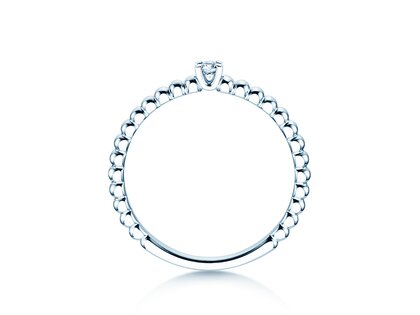 Verlovingsring Classic Beads in zilver 925/- met diamant 0,05ct G/SI