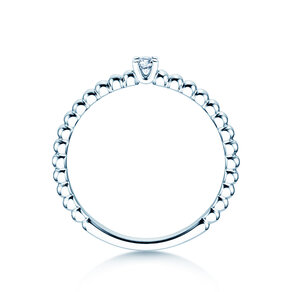 Verlovingsring Classic Beads in zilver 925/- met diamant 0,05ct G/SI