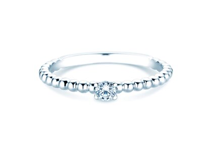 Verlovingsring Classic Beads in zilver 925/- met diamant 0,10ct H/SI