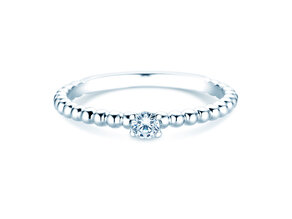 Verlovingsring Classic Beads in zilver 925/- met diamant 0,10ct H/SI