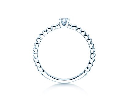 Verlovingsring Classic Beads in zilver 925/- met diamant 0,10ct H/SI