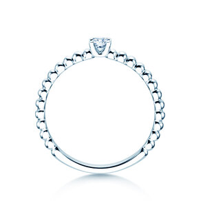 Verlovingsring Classic Beads in zilver 925/- met diamant 0,10ct H/SI