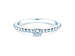 Verlovingsring Classic Beads in 14K witgoud met Lab-grown diamant 0,15ct E/VS