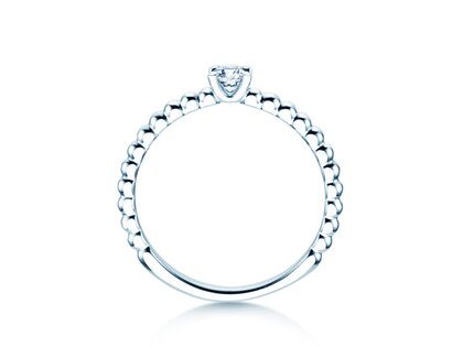 Verlovingsring Classic Beads in 14K witgoud met Lab-grown diamant 0,15ct E/VS