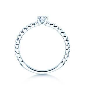 Verlovingsring Classic Beads in 14K witgoud met Lab-grown diamant 0,15ct E/VS