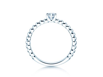 Verlovingsring Classic Beads in 9K witgoud met diamant 0,25ct H/SI