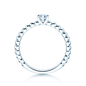 Verlovingsring Classic Beads in 9K witgoud met diamant 0,25ct H/SI