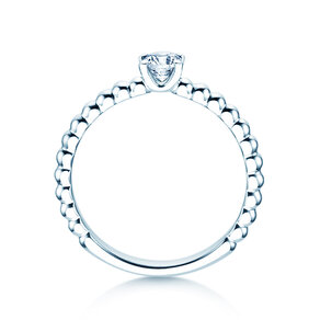 Verlovingsring Classic Beads in 9K witgoud met diamant 0,30ct H/SI