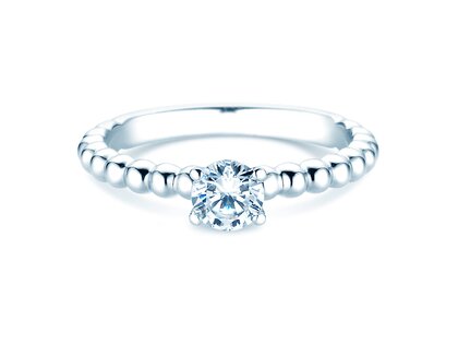 Verlovingsring Classic Beads in 9K witgoud met Lab-grown diamant 0,50ct E/VS