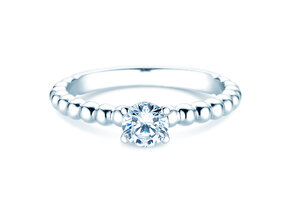 Verlovingsring Classic Beads in 9K witgoud met Lab-grown diamant 0,50ct E/VS
