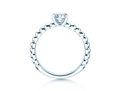 Verlovingsring Classic Beads in 9K witgoud met Lab-grown diamant 0,50ct E/VS