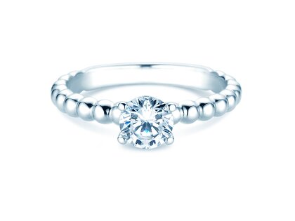 Verlovingsring Classic Beads in 14K witgoud met Lab-grown diamant 0,75ct E/VS