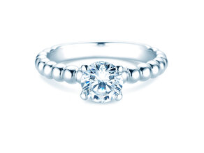 Verlovingsring Classic Beads in 9K witgoud met diamant 1,00ct D/IF