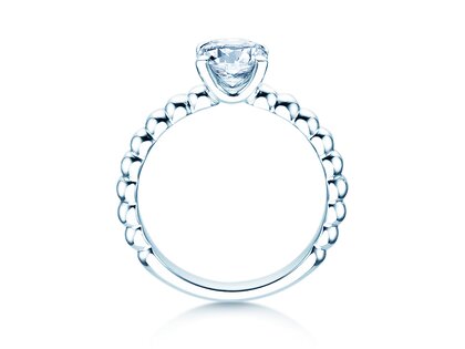 Verlovingsring Classic Beads in 9K witgoud met diamant 1,00ct D/IF