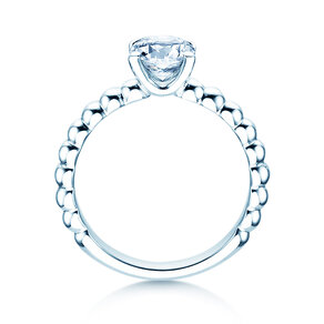 Verlovingsring Classic Beads in 9K witgoud met diamant 1,00ct D/IF