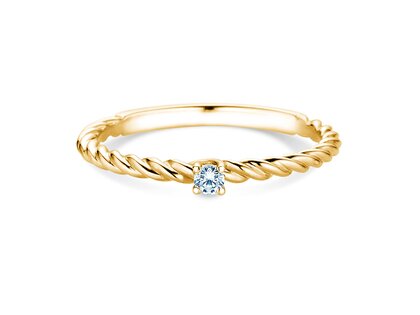 Verlovingsring Classic Loop in 14K geelgoud met diamant 0,05ct H/SI