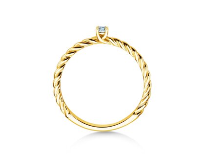 Verlovingsring Classic Loop in 14K geelgoud met diamant 0,05ct H/SI