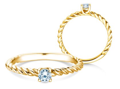 Verlovingsring Classic Loop in 18K geelgoud met Lab-grown diamant 0,15ct E/VS