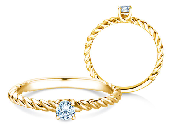 Verlovingsring Classic Loop in 9K geelgoud met diamant 0,15ct H/SI