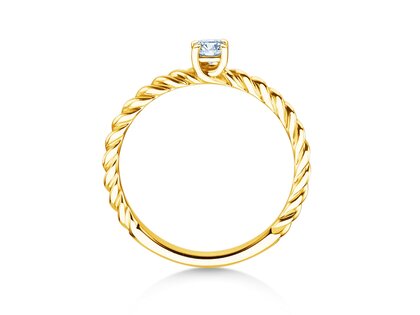Verlovingsring Classic Loop in 9K geelgoud met diamant 0,15ct H/SI