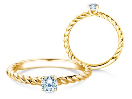 Verlovingsring Classic Loop in 14K geelgoud met Lab-grown diamant 0,25ct E/VS