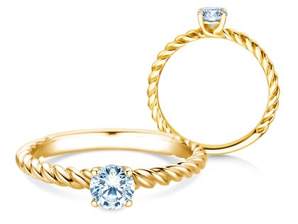Verlovingsring Classic Loop in 9K geelgoud met diamant 0,30ct H/SI