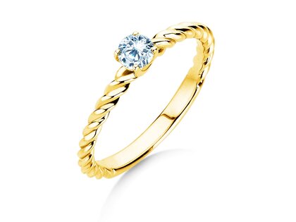 Verlovingsring Classic Loop in 14K geelgoud met Lab-grown diamant 0,25ct E/VS