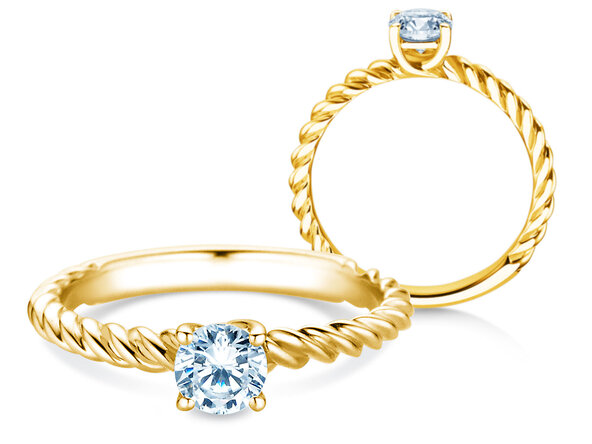 Verlovingsring Classic Loop in 18K geelgoud met diamant 0,60ct H/SI